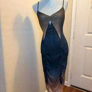 SHEIN Backless Gradient Spaghetti Strap Dress